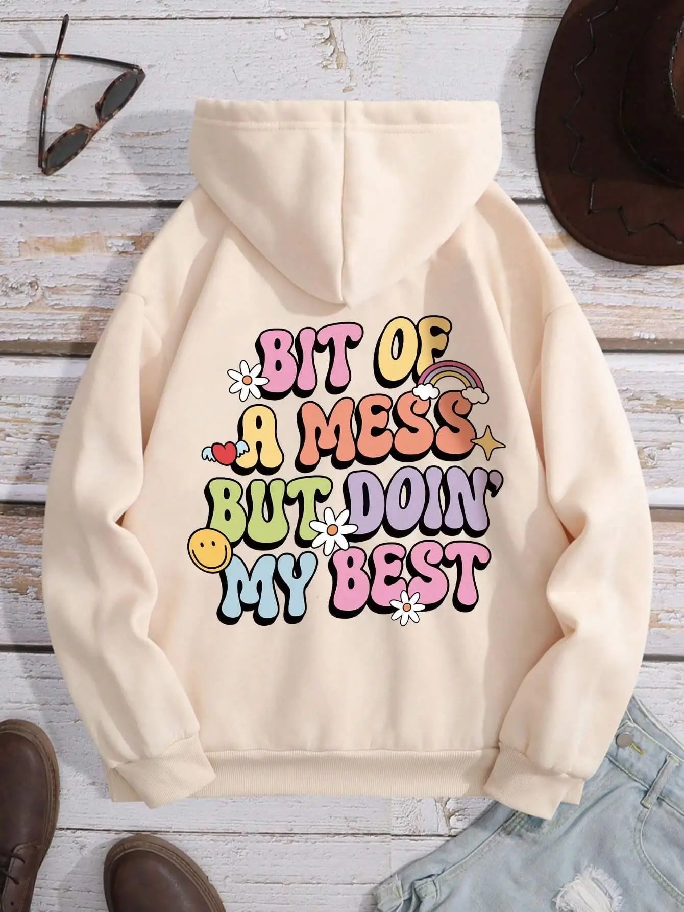 Bit of a Mess Men’s Hoodie Funny Fleece Sweatshirt