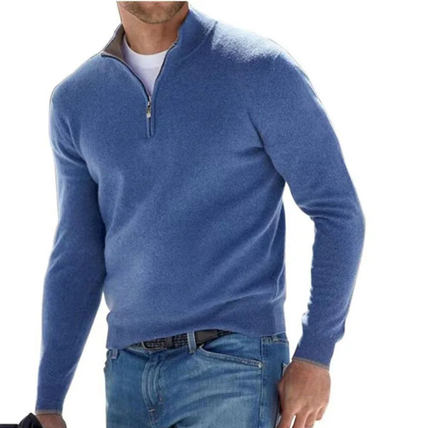 Mens Half Zip Turtleneck Sweater Knit Pullover Warm Jacket Coat