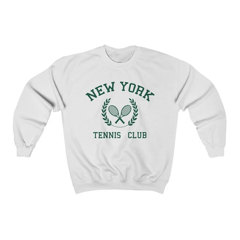 New York Tennis Club Sweatshirt Women’s Retro Loose Pullover