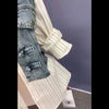 Striped Denim Jacket Women Korean Layered Look Shirt Spring Top