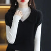 Womens Sweater Vest Polo Collar Oversized Pullover Sleeveless Knit