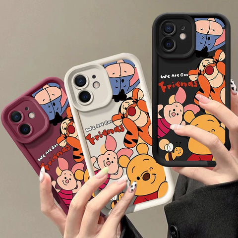 Pooh pal Silicone Funny PhoneCase For iPhone Camera Lens Protection Cove