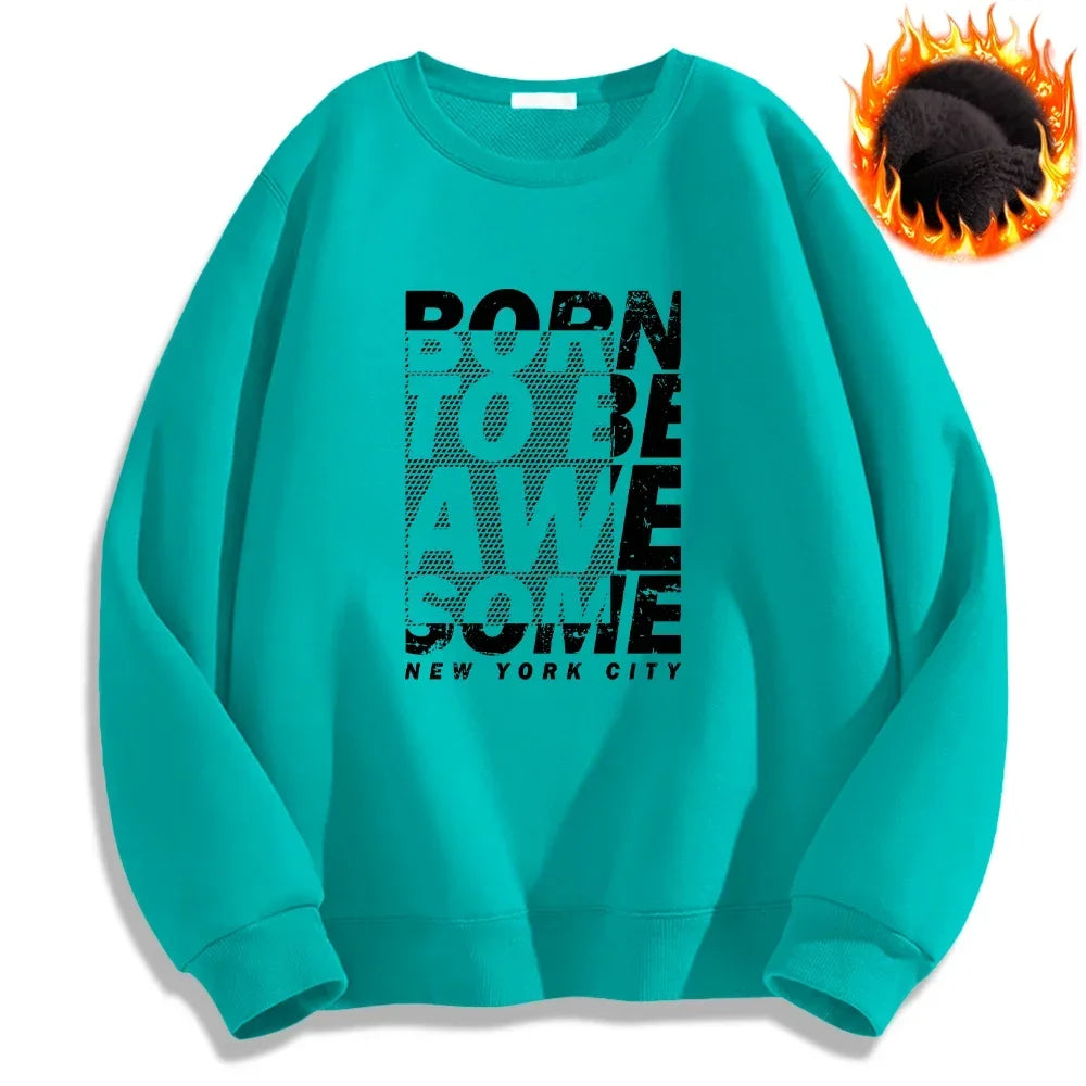 Born To Be A We Some Letter Printed Sweatshirt Cozy Loose Pullover