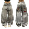 Y2K Gothic Print Wide Leg Jeans – Unisex Hip Hop Streetwear