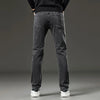 Mens Slim Straight Stretch Jeans Warm Winter Black Gray Pants
