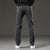 Mens Slim Straight Stretch Jeans Warm Winter Black Gray Pants