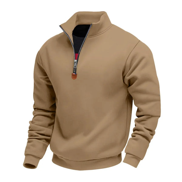 Men's Half Zip Fleece Sweatshirt - Stand Collar Pullover