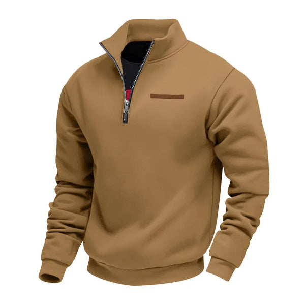 Men's Half Zip Fleece Sweatshirt - Stand Collar Pullover