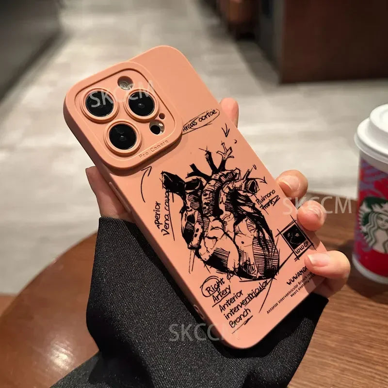 Creative Cardiovascular model Heart Medical Silicone Phone Case