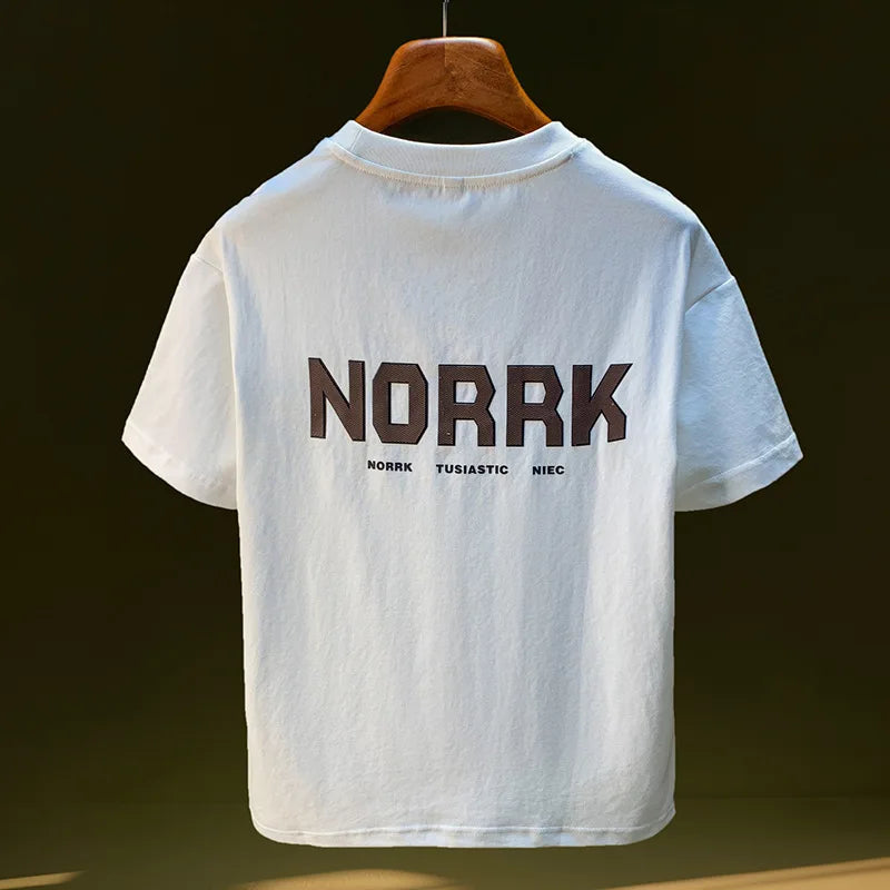 Men's Summer Letter Print T-Shirt Loose Casual Comfortable Top