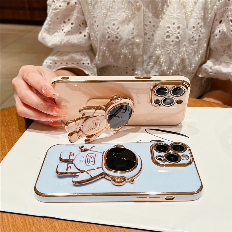 Astronaut Foot Stand Phone Case For iPhone