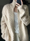Turtleneck Cardigan Women Chunky Knit Wool Blend Sweater Plus Size