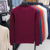 Mens Mock Neck Knit Sweater Winter Pullover Solid Turtleneck Top
