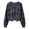 Tie Dye Sweatshirt Women Cropped Hoodless Retro Irregular Hem