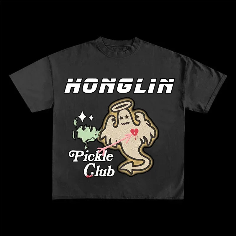 Summer Cotton T-shirt Men Fun Cute Print Comfortable Casual Top