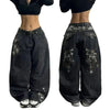 Y2K Baggy Jeans Unisex Embroidered Hip Hop Wide Leg Streetwear