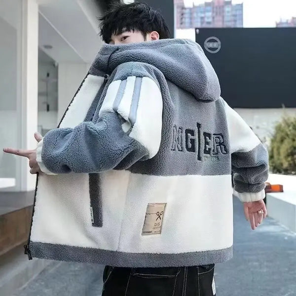 Mens Sherpa Jacket Standing Collar Fleece Lined Fall Winter Coat