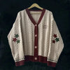Women’s Christmas Tree Knitted Cardigan – Star Embroidery Holiday Sweater