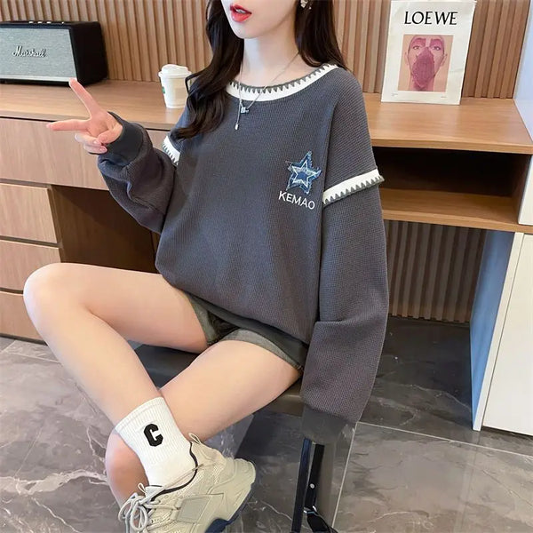 Womens Oversized Korean Style Hoodie Lightweight Casual Jacket