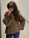 Short Knit Jacket Women Button Up Cardigan Fall Winter 2025 Coat
