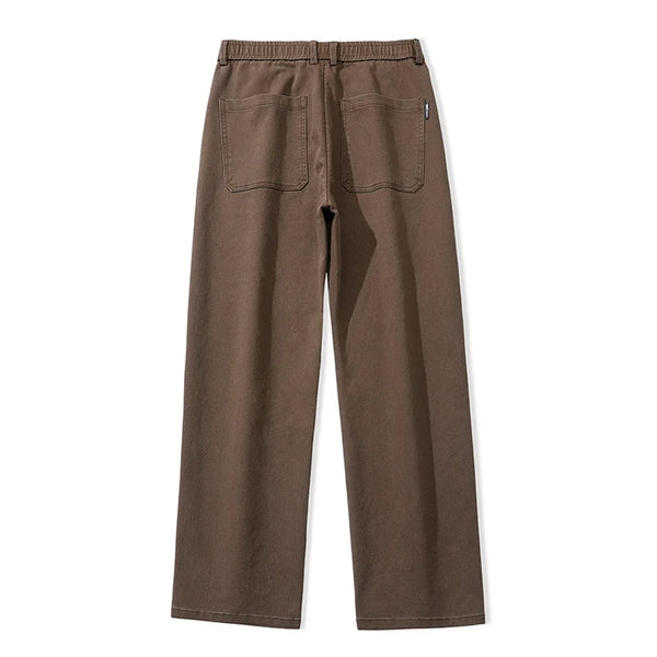 Mens Lyocell Elastic Waist Jeans Straight Leg Loose Fit Plus Size