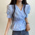 V Neck Lace Up Blouse Women Korean Slim Fit Office Summer Top