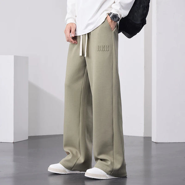 Mens Baggy Cotton Sweatpants Wide Straight Leg Big Size Pants