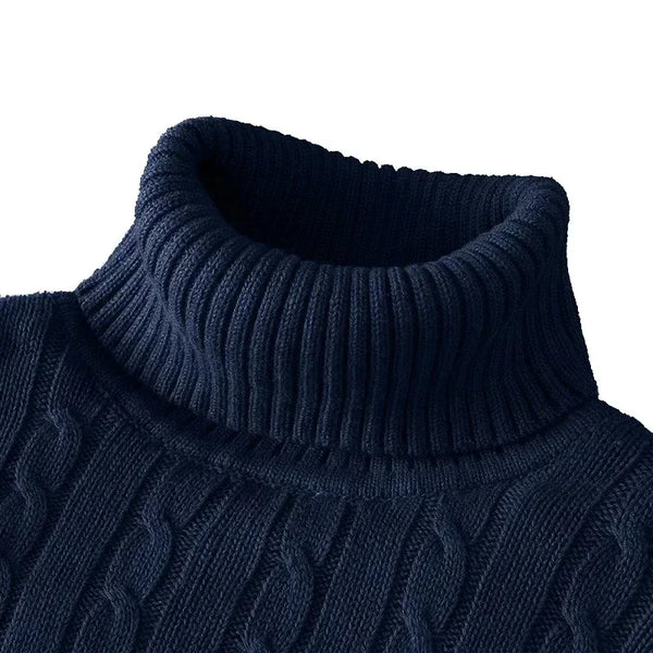 Mens Ribbed Turtleneck Sweater Slim Fit Knit Pullover Lightweight