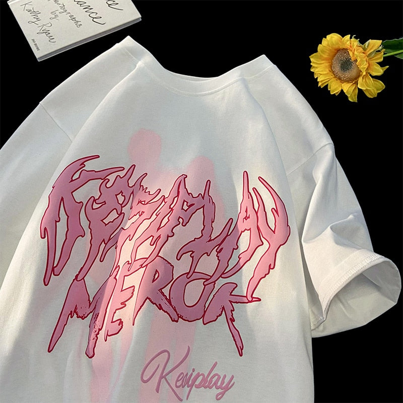 Y2K Women's T-Shirt Street Girl Print