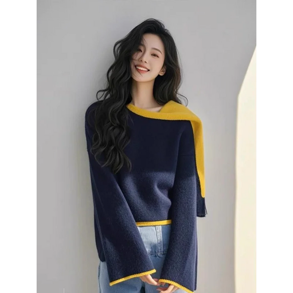 Womens Cowl Neck Sweater Oversized Pullover Layering Top Spring Fall