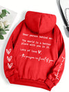 Dear Person Behind Me Hoodie Women Fleece Graphic Print Casual Top