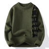Mens Sweater Letter Pattern Crew Neck Knit Pullover Fall