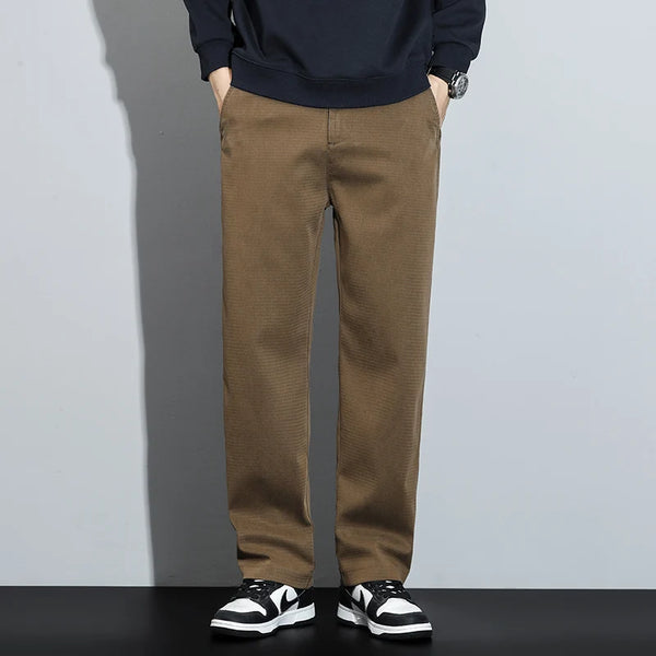 Mens Lyocell Elastic Waist Jeans Straight Leg Loose Fit Plus Size