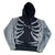 Y2K Patchwork Hoodie Women Retro Black Gray English Print Pullover