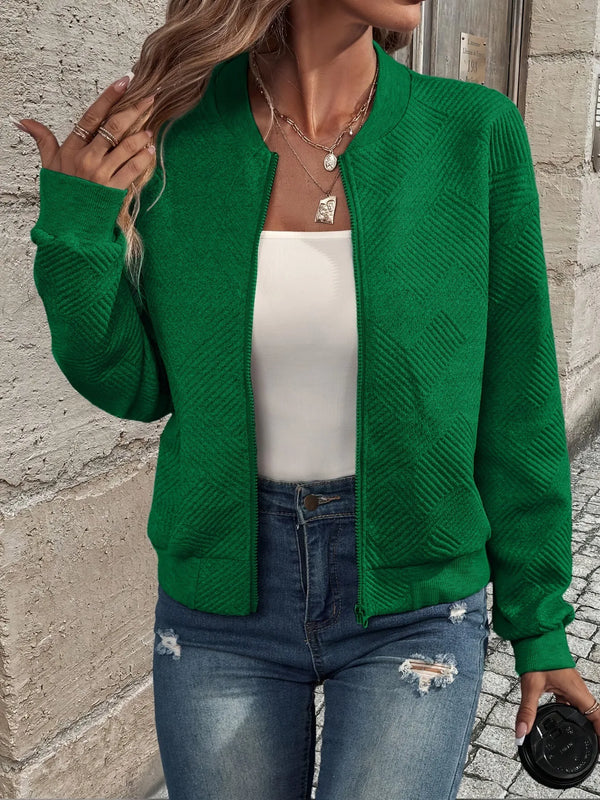 Women's Casual Zipper Jacket - Fashion Outerwear Coat