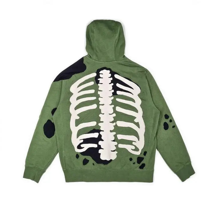 Autumn and Winter "Vintage Coat Men's Y2K Sweater Half Edge Skull Print