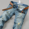 Men Vintage Ripped Jeans Loose Fit Straight Leg Denim Pants