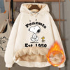 Winter Snoopy Fleece Hoodie Adult Cartoon Warm Sweatshirt Gift Coat
