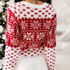 Women’s Christmas Snowflake Knitted Sweater – Long Sleeve O-Neck Winter Pullover