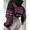 Womens 3D Print Hoodie Vintage Style Polyester Sweatshirt Autumn New