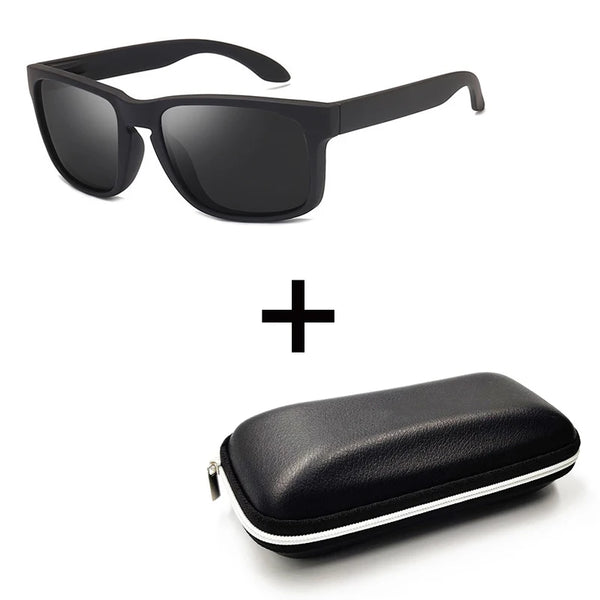 Classic Black Polarized Sunglasses Square Sports