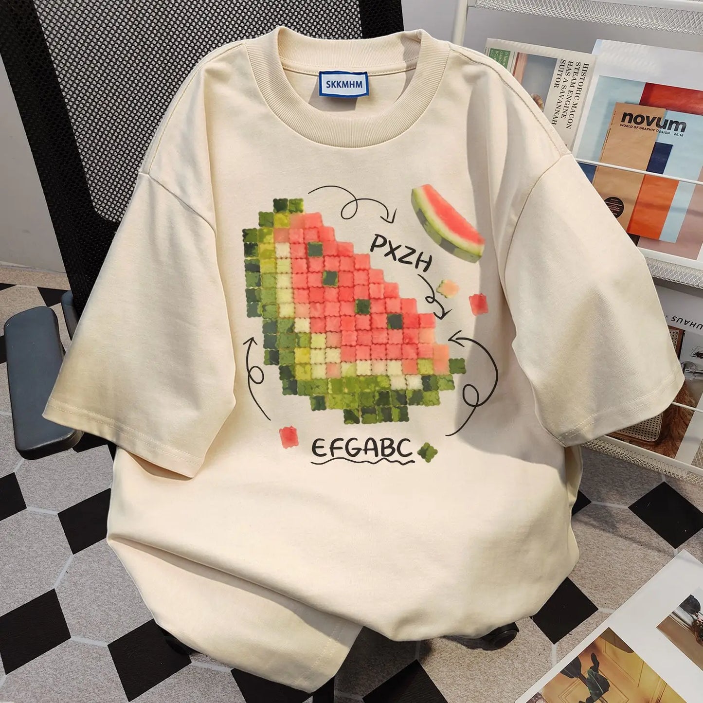 Watermelon Print T-Shirt Women Summer Loose Harajuku Top