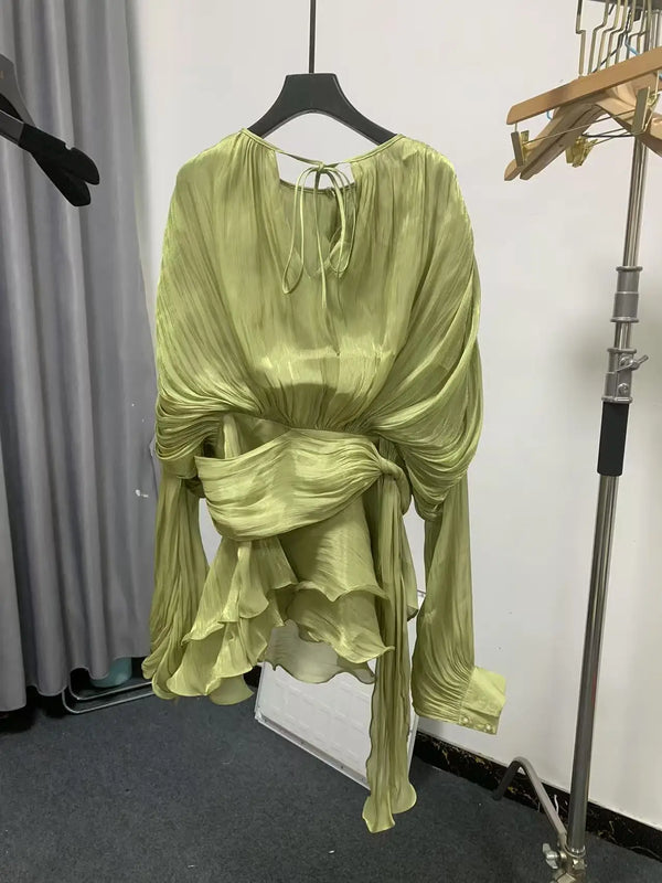 Streetwear Women's Long Sleeve High Waist Slimming Mini Dress Fashion