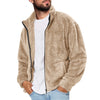 Men’s Fleece Stand Collar Jacket – Warm Full Zip Thermal Coat for Fall Winter