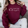 Life Is Better with My Girls Hoodie Mom Era Crewneck Mother of Girls Sweatshirt