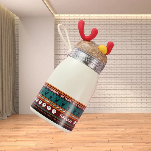 Cartoon Christmas Stainless Steel Tumbler With Handle School Gift