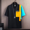 Mens Oversized T Shirt Cooling Fabric Colorblock Summer Breathable