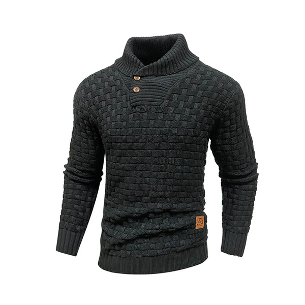 Men's Ribbed Knit Sweater - Crew Neck Pullover Winter Warm