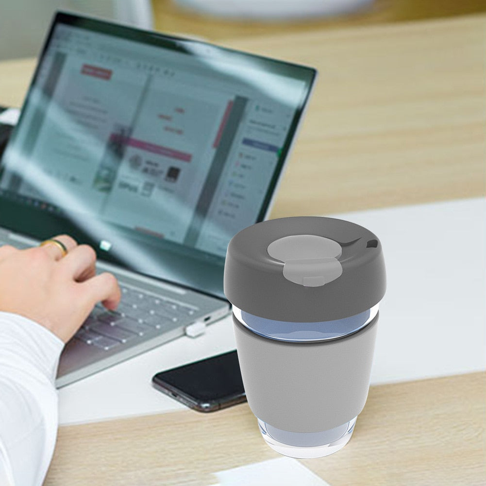 Coffee Cups Silicone Cup Heat Resistant Mug with Lid Tea Cups