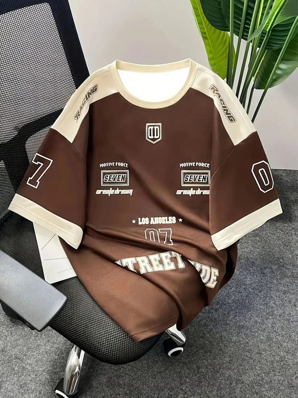 Men’s 3D Digital Print T-Shirt 2025 – Short Sleeve Brooklyn Racing Football Sports Tee